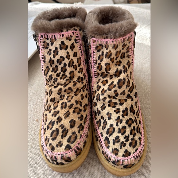 Free people Laidback London Setsu Crochet Ankle Boot Leopard Baby Pink - Picture 9 of 14